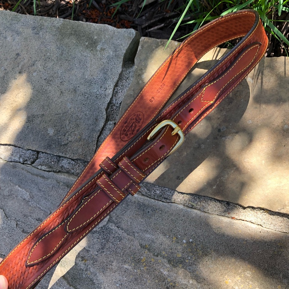 Buffalo Billfolds & Belts. Made in USA. Tan Leather Belt. Unisex